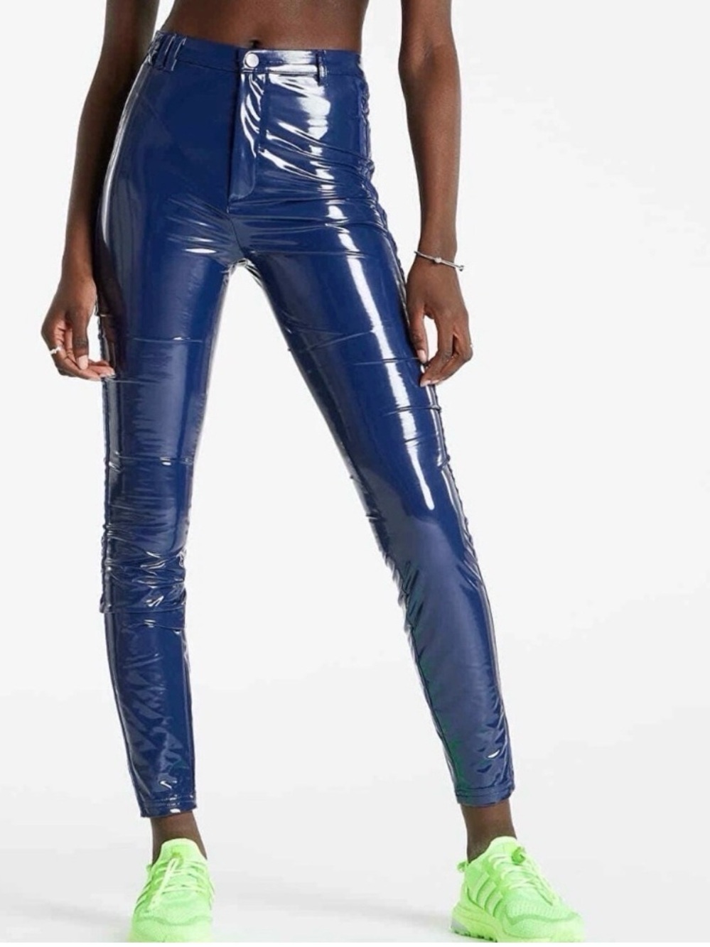 Adidas x Ivy Park Latex Originals Dark Blue Pants Sz M NWT Rare!
